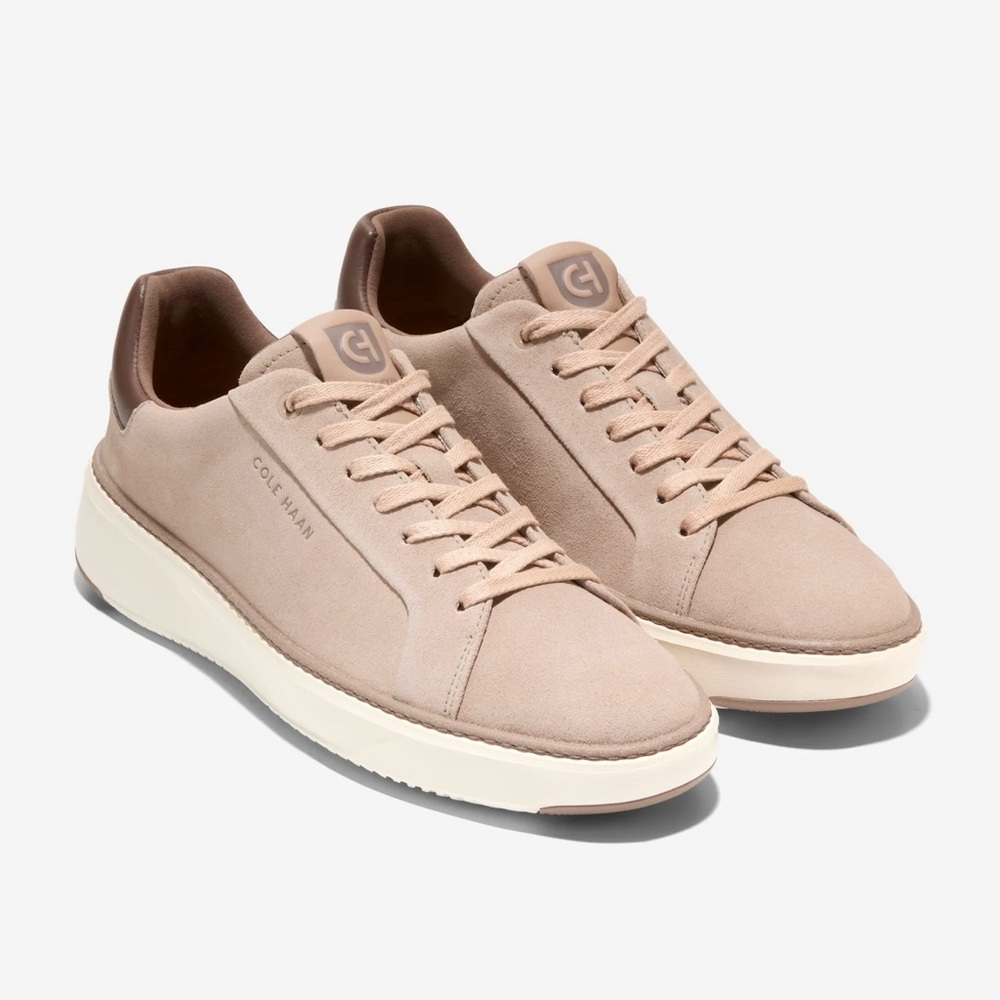 NWT COLE HAAN Men's Grand Pro Topspin Beige and Brown Sneakers